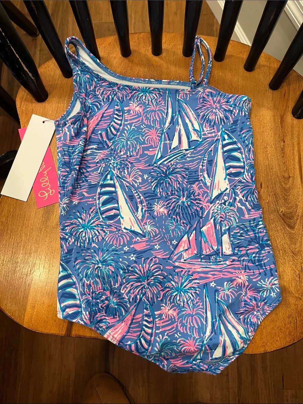 Lilly Pulitzer NWT Girls' Boca Blue It’s a Sailabration One-Piece Swimsuit